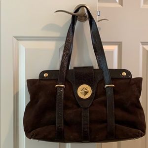 Vintage Kate Spade brown suede and patent bag